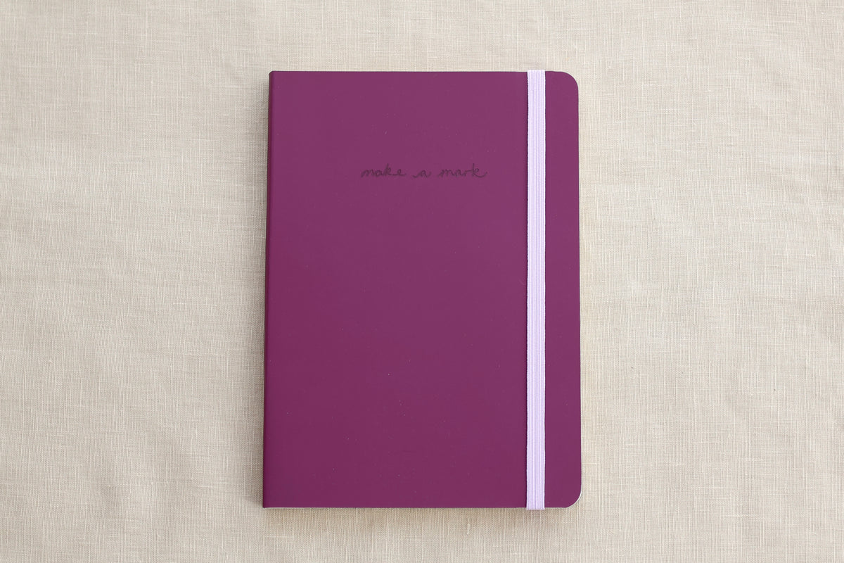 Plum Recycled Leather Notebook