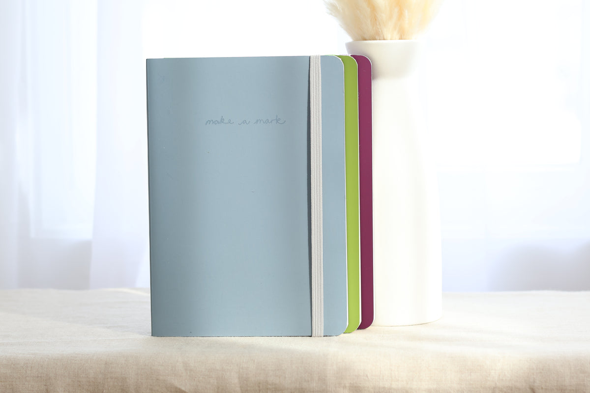 Blue Recycled Leather Notebook