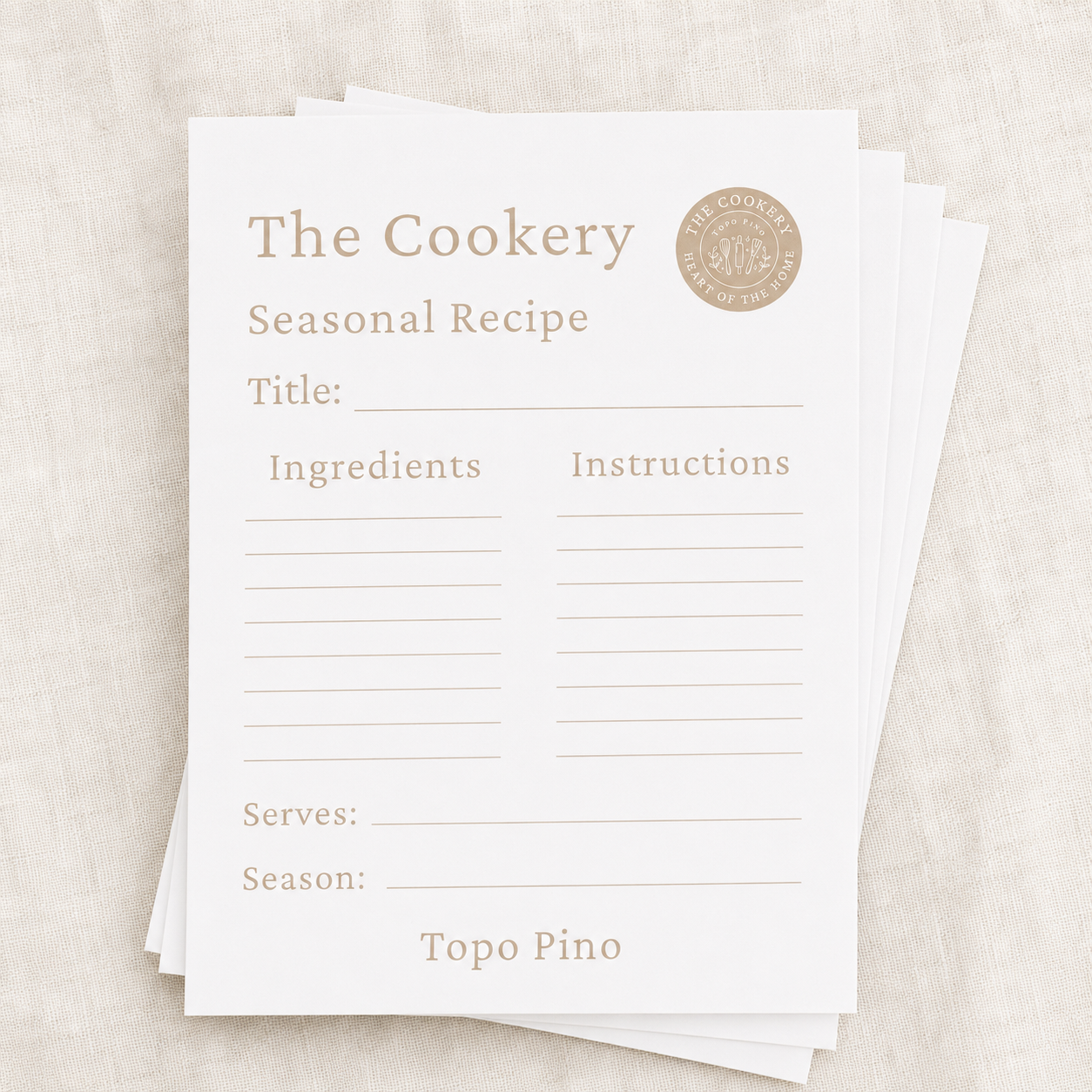 The Cookery Recipe Cards