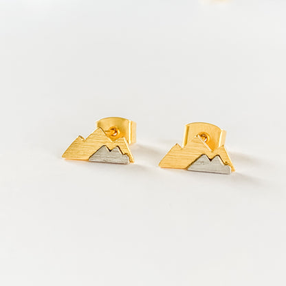 Two-Toned Mountain Earrings