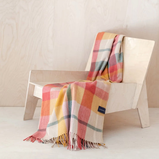 Recycled Wool Campfire Wrap in Wildflower Patchwork