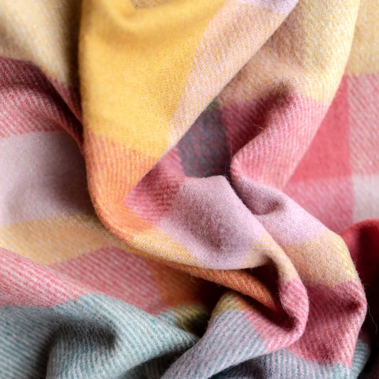 Recycled Wool Campfire Wrap in Wildflower Patchwork
