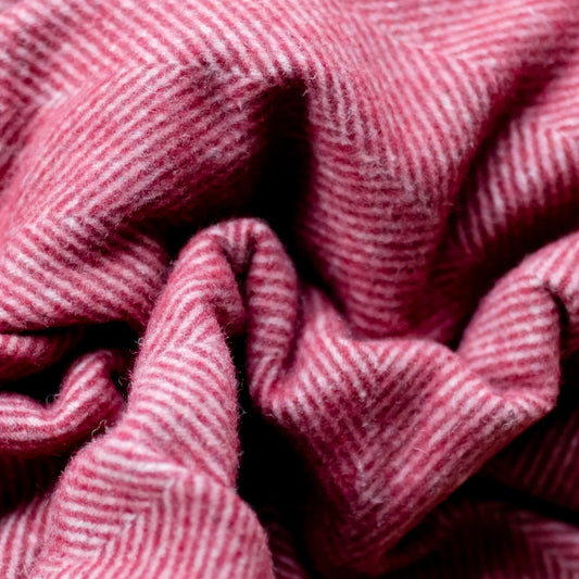 Recycled Wool Campfire Wrap in Burgundy Herringbone