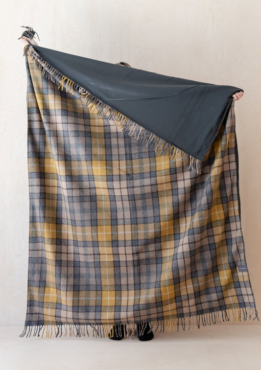 Recycled Wool Picnic Blanket in Buchanan Natural Tartan