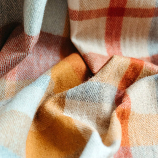 Recycled Wool Campfire Wrap in Toffee Patchwork