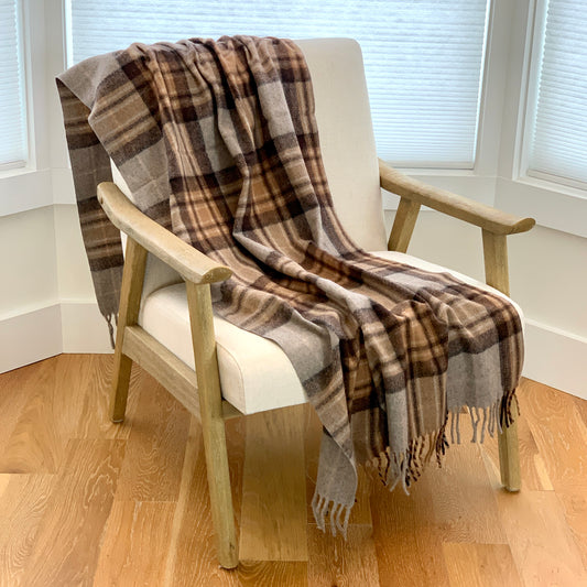 Recycled Wool Campfire Wrap in Mackellar Tartan