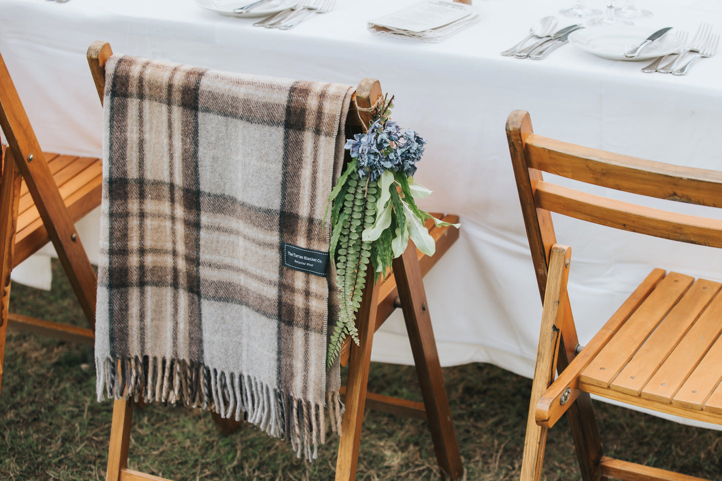 Recycled Wool Campfire Wrap in Mackellar Tartan