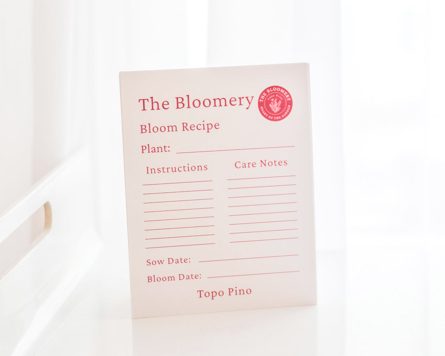 The Bloomery Recipe Cards