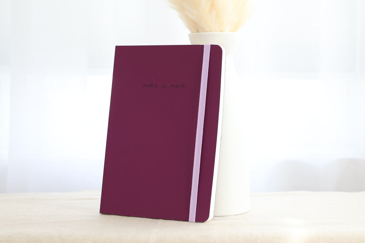 Plum Recycled Leather Notebook