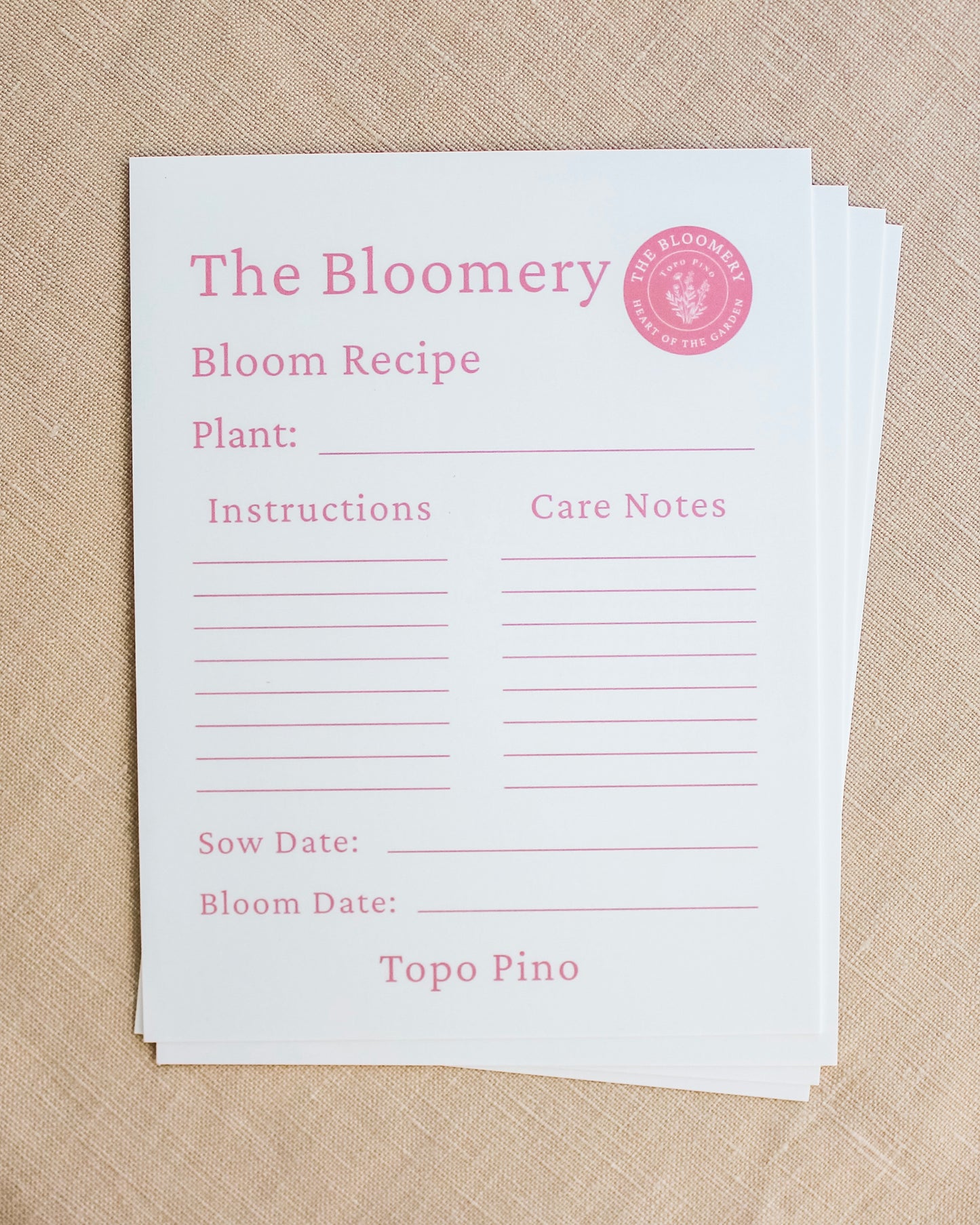 The Bloomery Recipe Cards