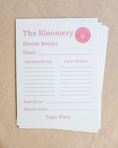 The Bloomery Recipe Cards