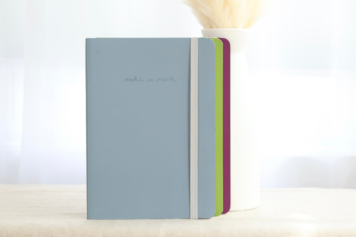 Blue Recycled Leather Notebook