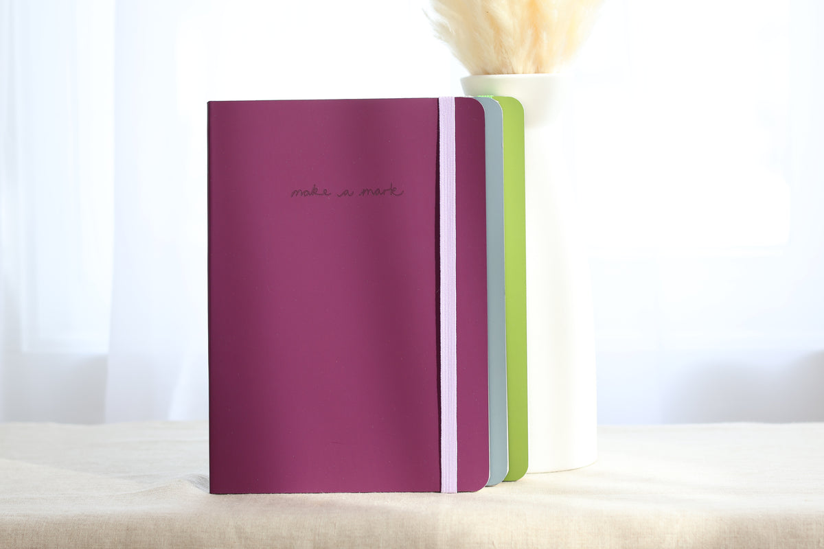 Plum Recycled Leather Notebook