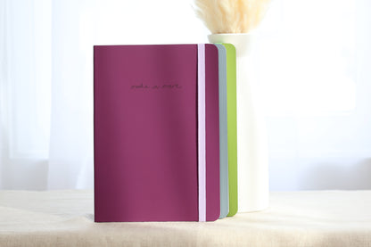 Plum Recycled Leather Notebook