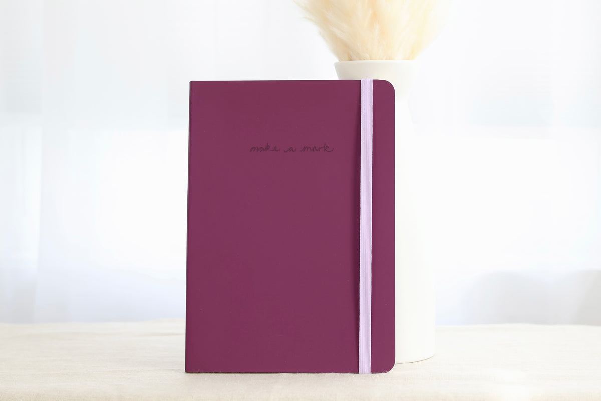 Plum Recycled Leather Notebook