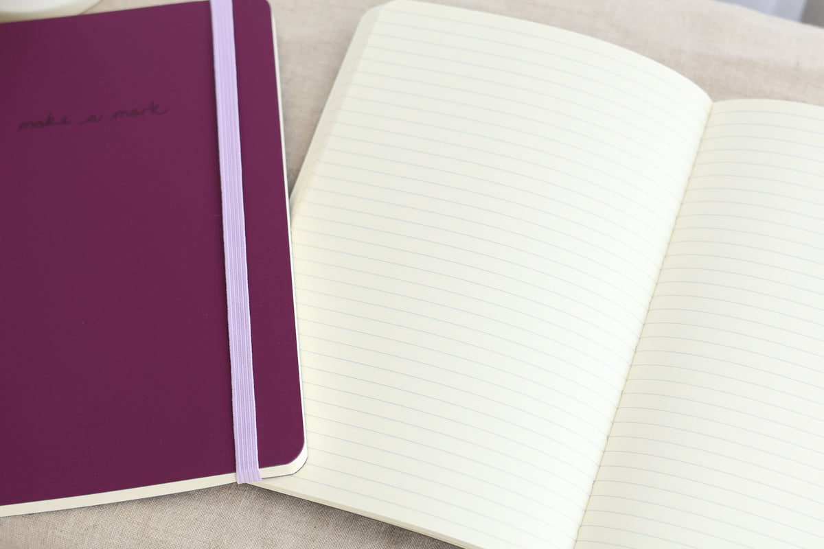 Plum Recycled Leather Notebook
