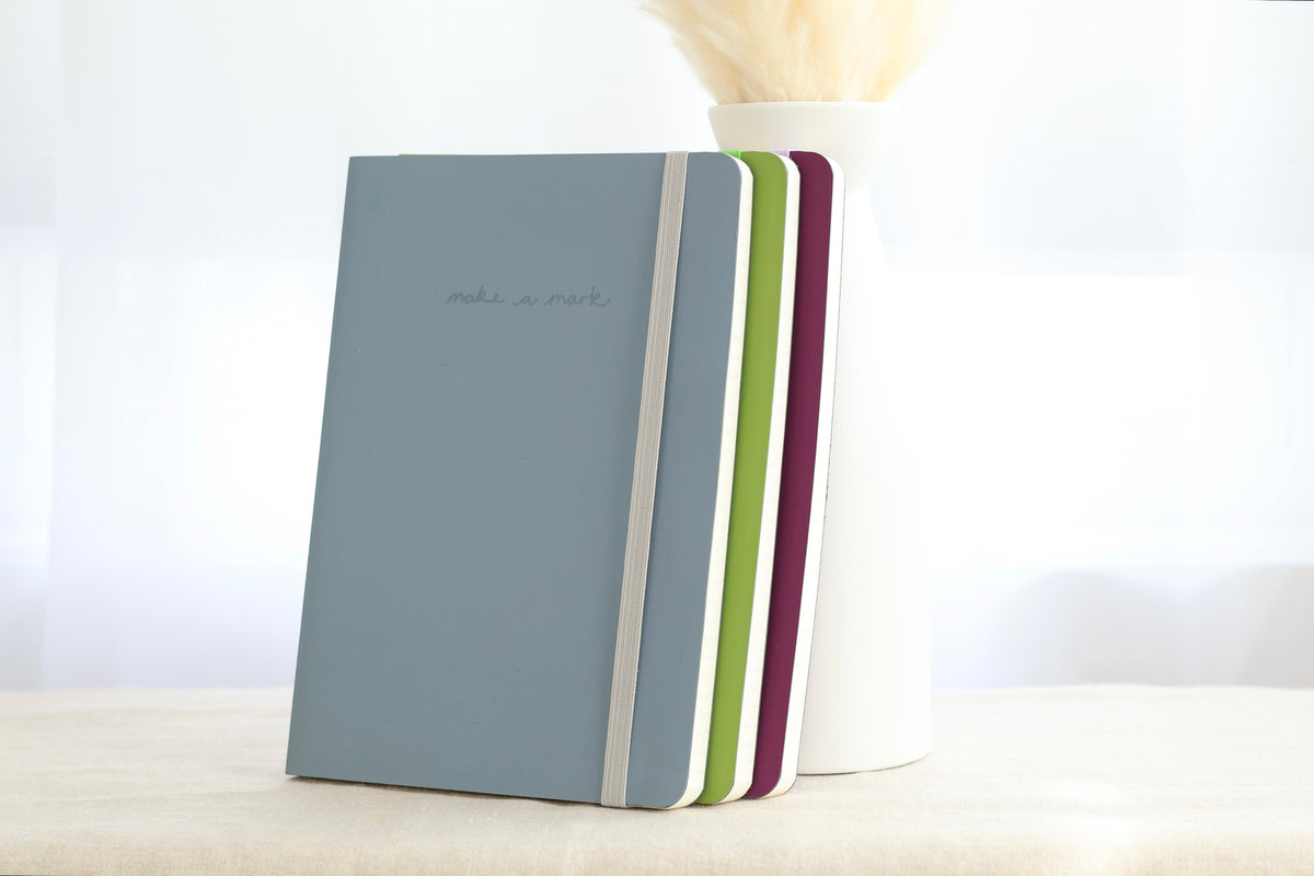 Blue Recycled Leather Notebook
