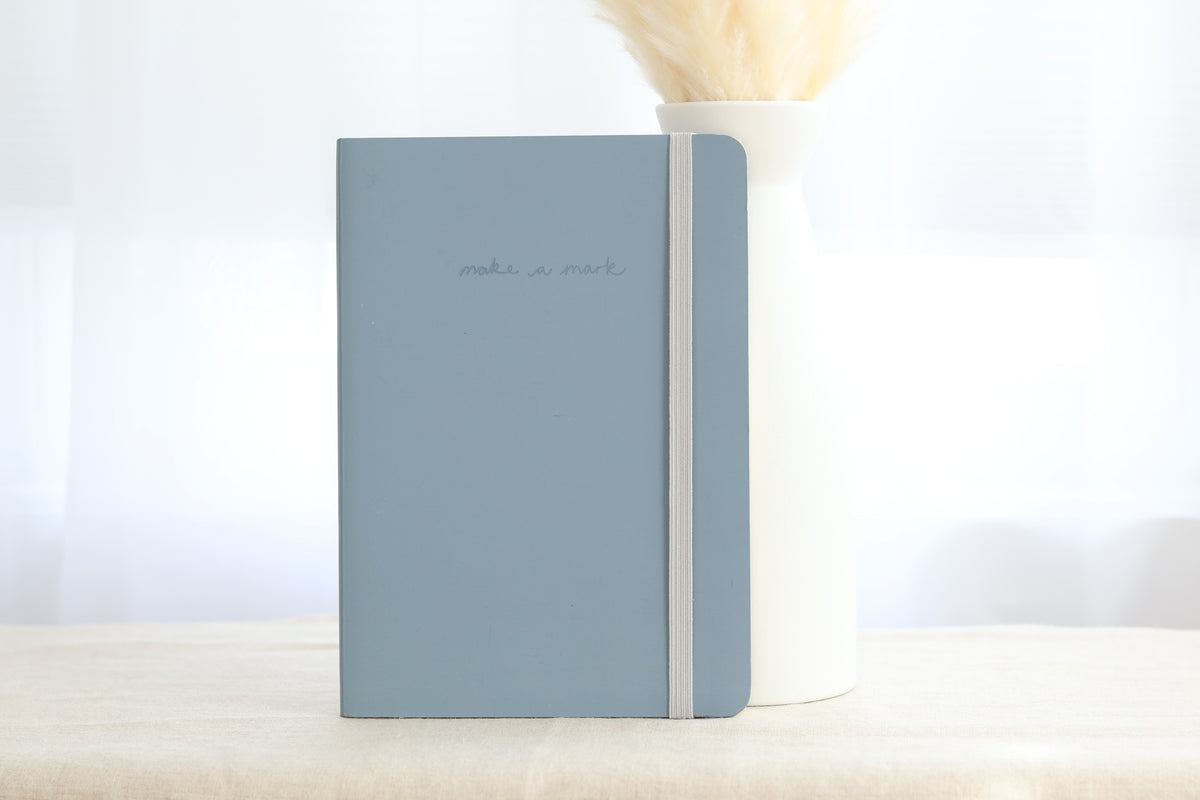 Blue Recycled Leather Notebook