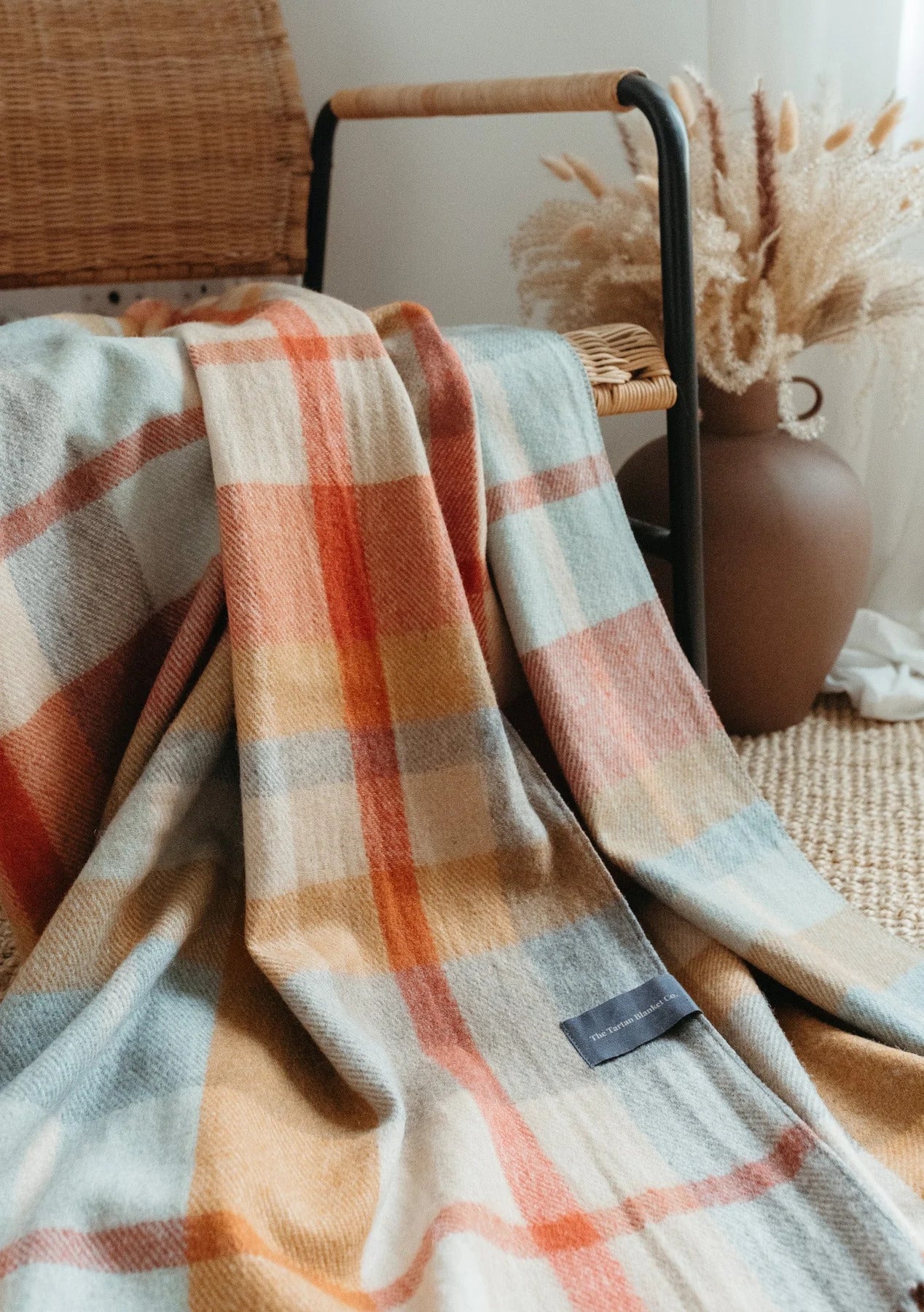 Recycled Wool Campfire Wrap in Toffee Patchwork
